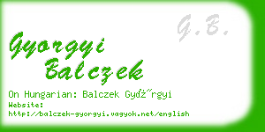 gyorgyi balczek business card